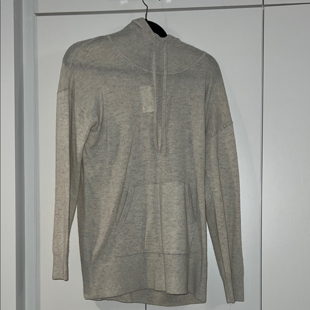 Cozy ivory Gray Knit Hoodie